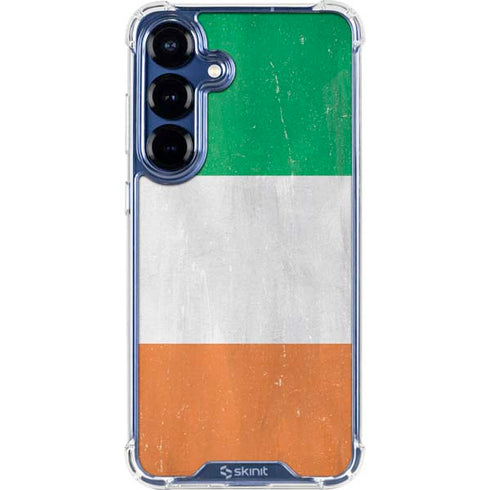 Ireland Flag Distressed Galaxy S25 Clear Case